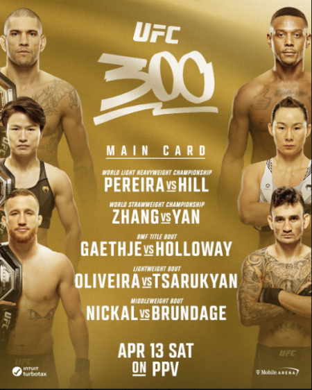 UFC 300: soirée historique, résultats de la carte principale.